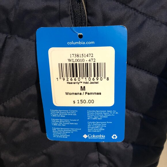 🆕Columbia Women's Heavenly Hooded Jacket- Medium- Dark Nocturnal- Brand NEW - Picture 9 of 10